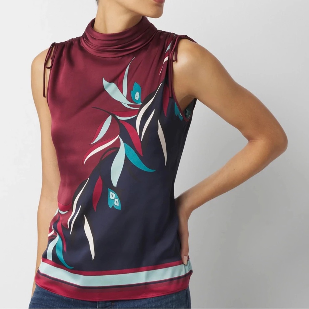 NWOT WHBM Mock Neck Shell Top